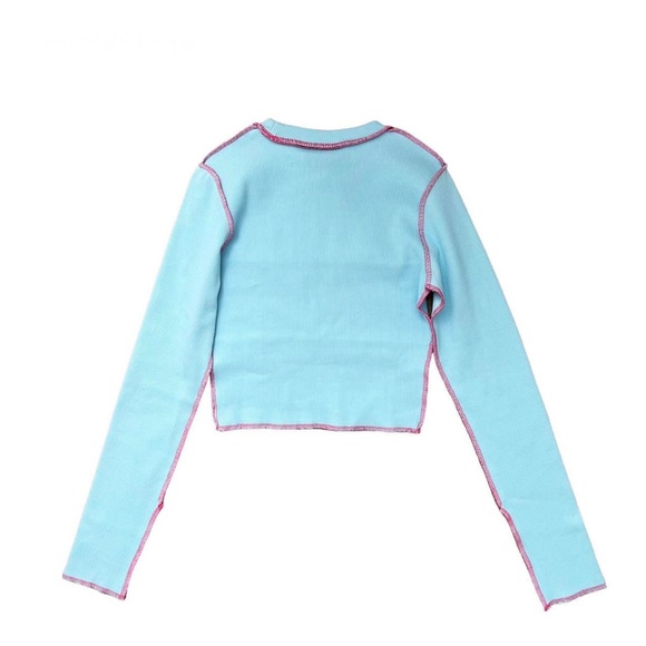 The Ragged Priest Blue Cutout Long Sleeve Top - Picture 3 of 7